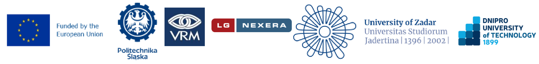 Logos: Funded by the European Union, SUT, VRM, LgNexera, UOZ, DUT